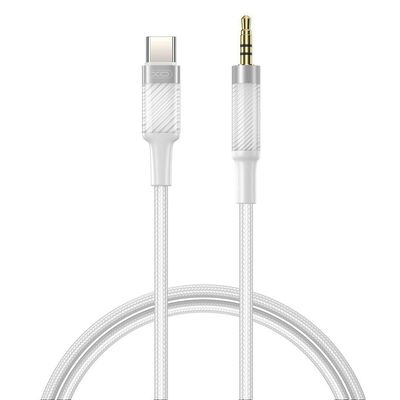 XO Lydkabel 1m – USB-C til 3.5mm AUX | Hvid | Til Mobil, Højttaler