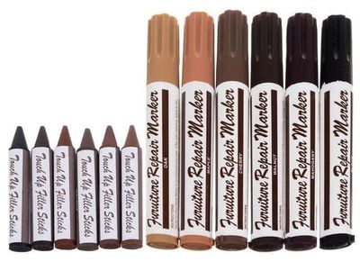 Reparasjonssett med 6 penner for ripete møbler og gulv