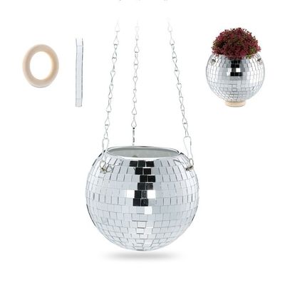 Hängande blomkruka med discokula