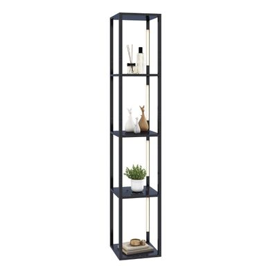 Gulvlampe Moderne Oplyst opbevaringshylde 29 x 29 x 163 cm Sort