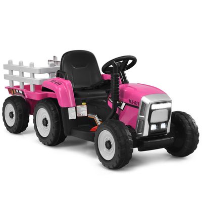 12V barn åktraktor med släp, fjärrkontroll
