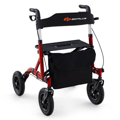 Fällbar lättviktsrollator med sits, aluminium, 136 kg Kapacitet