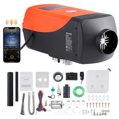 8kW 12V effektiv dieselluftvärmare med Bluetooth-anslutning, LCD och fjärrkontroll, låg energiförbrukning, överhettningsskydd