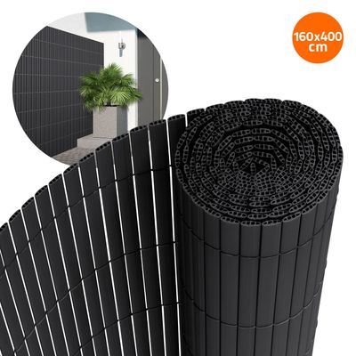 Privacy screen mat 160x400 cm Privacy screen hegn Windbreak altanafskærmning PVC antracit UV-resistent