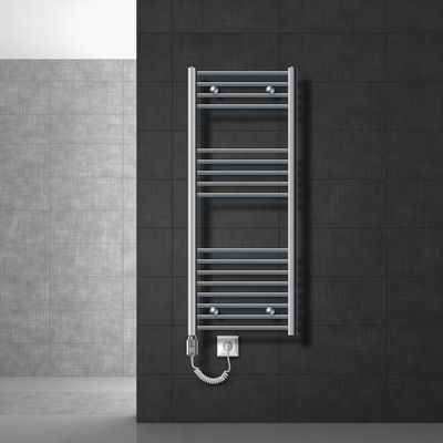 ECD Germany radiator Elektriskt värmeelement med 1200W - 500 x 1200 mm - Krom - böjd med sidoanslutning - radiator handdukstork Handduk