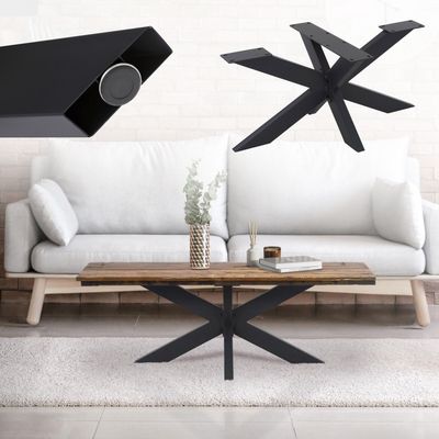 ML Design Table Rack Spider 98x58x43cm, Sort, Krydstogt Crack Cross X-Design Table Feet Film Møbler Fødder, Heavy Duty Table Capture Stål