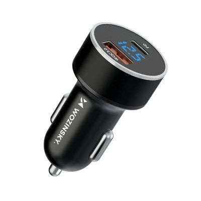 Wozinsky Biloplader USB-C USB-A 36W - Sort
