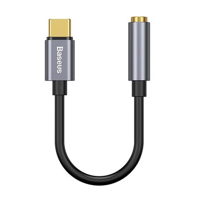 Baseus USB-C Hovedtelefonadapter DAC minijack 3.5mm - Grå