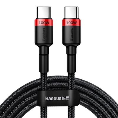 Baseus Nylon USB-C till USB-A kabel 2m 100W - Svart