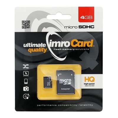 Imro MicroSD-muistikortti 4GB sovittimella luokka 10 UHS