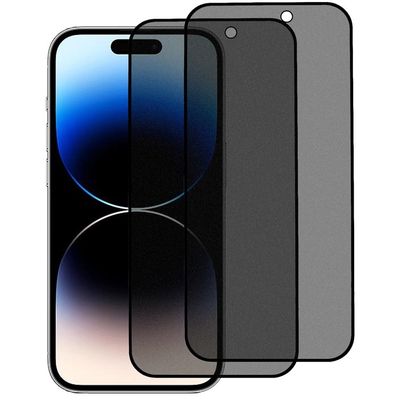 BOOM [2-Pack] iPhone 15 Plus hærdet glas Skærmbeskytter Privacy - Sort