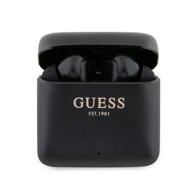 Guess TWS Bluetooth In-Ear Hörlurar + Dock Printed Logo Svart