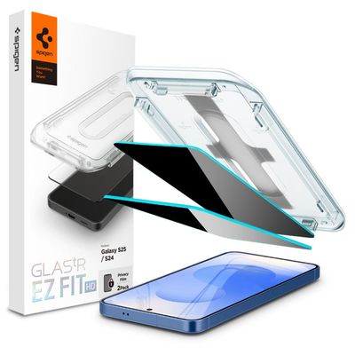 Spigen Galaxy S25/S24 2-PACK Skärmskydd GLAS.tR "Ez Fit"