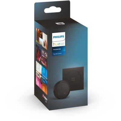 Philips Hue Tap Dial Switch -kaukosäädin - musta - monihuoneohjaus - Alexa-yhteensopiva - sisäkäyttöön - akku