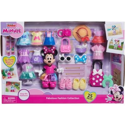 Dukkesæt - DISNEY MINNIE MOUSE - Modesæt - 15 cm Minnie dukke, 25 dele mode og tilbehør