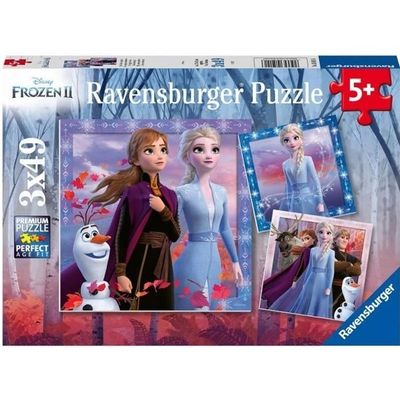 Palapelit 3x49 palaa Frozen 2, Matka alkaa, 5-vuotiaasta alkaen, Ravensburger