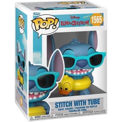 Funko Pop! Figur - Disney - Lilo og Stitch - Stitch med Rør - 9 cm - Farverigt Tilbehør