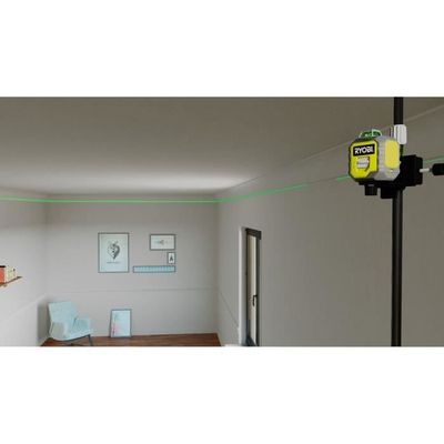 RYOBI - 360° grøn laser - rækkevidde 25 m - nøjagtighed +/- 0,5 mm - Leveres med etui og 4 batterier - RB360GLL
