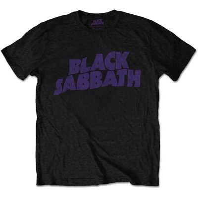 Black Sabbath Unisex T-Shirt: Wavy Logo Vintage (Medium)