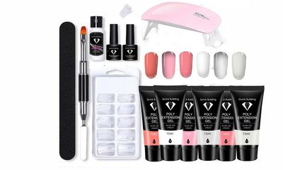 Polygel Neglesæt med UV-lampe Neglegel Farvesæt