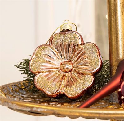 Ornament glasblomma i bordeaux