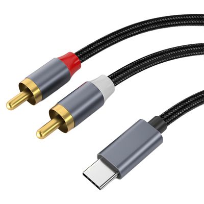 NÖRDIC USB-C til RCA lydkabel 2m