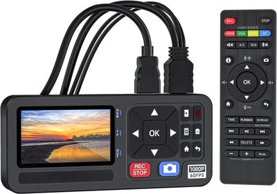 Video–digitaalimuunnin 4K HDMI/CVBS/VGA/YPBPR -tulo, videotallennin VCR-, DVD-, VHS-, Hi8- ja videokameroille – 4K-tallennus 1080P 60FPS