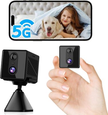 4K Overvåkingskamera 5GHz WiFi Mini-kamera, Nattsyn, Bevegelsessensor, Lang batteritid, Fjernvisning