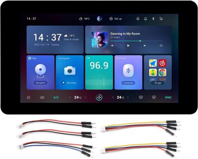 Waveshare 7" ESP32-S3 Touch-skärm Utvecklingskort, 800 x 480, 65k RGB, 5-punkters touch, Stöd för WiFi och Bluetooth