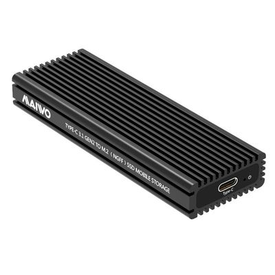 Maiwo K1687P2 M.2 SATA & NVME SSD KOMBO TIL USB3.1 GEN2 10GBPS Eksternt skap Aluminium