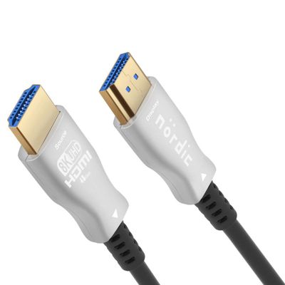 NÖRDIC 15m aktiv AOC optisk fiberkabel HDMI 2.1 8K 60Hz 4K 120Hz 48Gbps Dynamic HDR, eARC, VRR kompatibel med RTX 3080 3090
