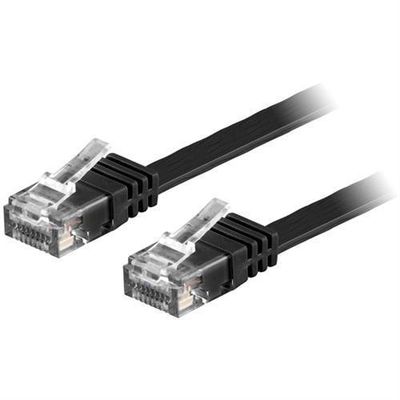 NÖRDIC CAT6 U / UTP Flat Network Cable 3M 250MHz Båndbredde og 10Gbps Overføringshastighet Svart