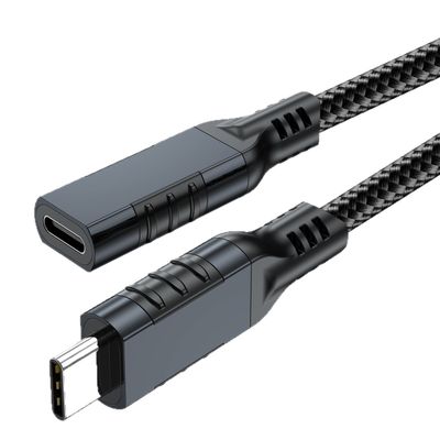 NÖRDIC 3m USB3.2 Gen2 20Gbps USB-C–C nylonpunottu jatkokaapeli, Power Delivery 240W 4K60Hz