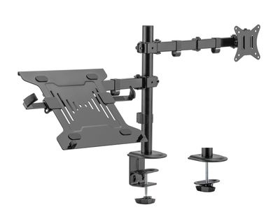 NÖRDIC Näyttövarsi ja kannettavan pidike 17–32" näytölle, 9 kg, kannettava 10–15,6" kiinnike