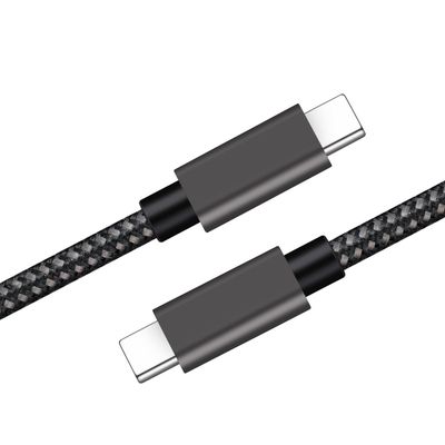 NÖRDIC 1.5m USB C 3.1 USB C Nylon Braided kaapeli Nopea lataus 3A Gen1 5Gbps Power Delivery PD 60W