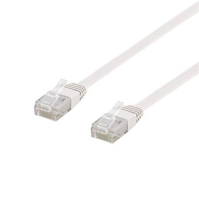 NÖRDIC CAT6 U / UTP Flat Network Cable 30cm 250MHz Båndbredde og 10Gbps Transmisjon Rate White