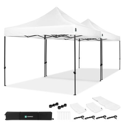 VONROC Partytält 3x6 m – Modulärt Tält med Kopplingskit, UV-skydd, Vattentåligt och Enkel Montering för Fester och Event