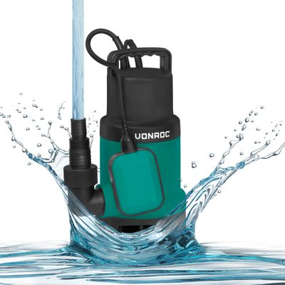 VONROC Dränkbar pump 750W – 14000 L/h | Smutsigt och rent vatten