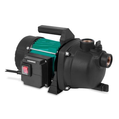 VONROC 800W Trädgårdspump – 3300 L/h, Självsugande, 40m Pumphöjd, För Bevattning av Trädgård & Gräsmatta