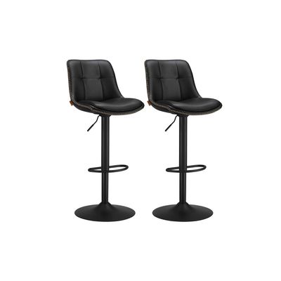 Rootz Set med 2 barstolar - Barnstolar - Ryggstöd - PU-material - Förkromat stål - Skumvaddering - 44cm x 48cm x (90-112)cm