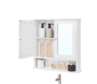 Rootz Mirror Cabinet - Badeværelsesskab - Vægskab - Rumbesparende - 56 cm x 58 cm x 13cm