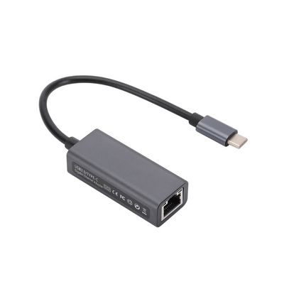 Nopea USB-C-Ethernet-sovitin - 1000 Mbps musta (1 Gbit/s)