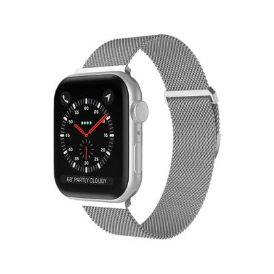 Apple Watch 42/44 mm Milanese Loop Metal Armbånd Sølv