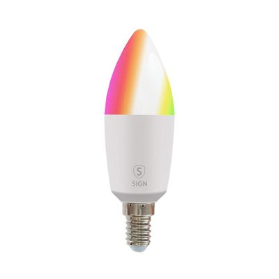 SiGN Smart Home Dæmpbar RGB LED-pære C37 4.5W E14