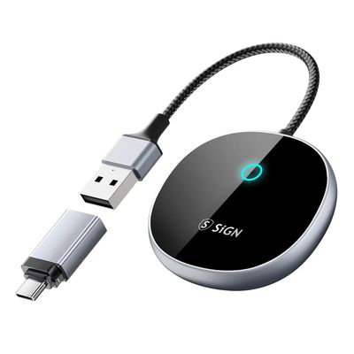SiGN Trådløs CarPlay adapter konverter til kablede CarPlay biler - Sort