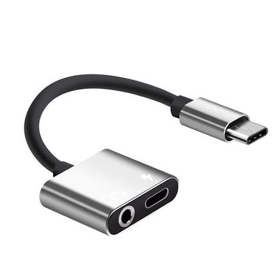 Adapter USB-C - 3,5mm - USB-C Oplad & Lyt - Sølv