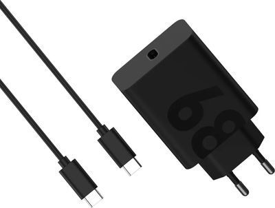 Original Motorola TurboPower 68W Oplader + USB-C Kabel 6.5A - Sort