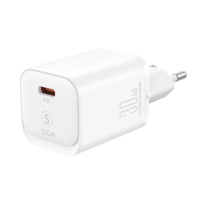 SiGN Single-Port Hurtigoplader, 30W - Hvid