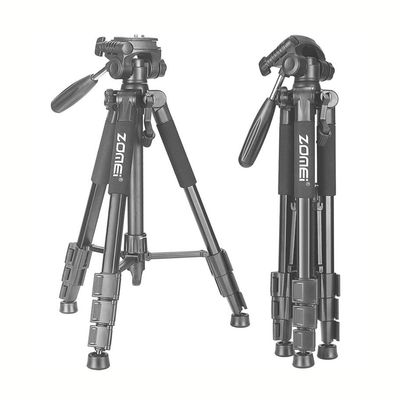 ZOMEi Q111 Portable Aluminum Tripod Stand Kit for Live Broadcast Video Photography and Wildlife Photography Blue