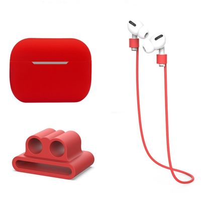 Silikonskal Med Hörlursband & Hållare AirPods Pro 2 Röd